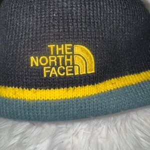The North Face Kids' Charcoal and Mustard Knit Beanie